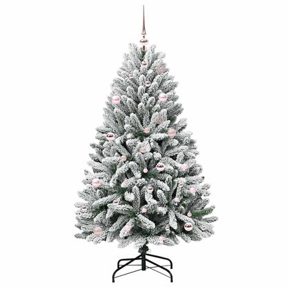 Konstgjord julgran 150 cm 150 LED-lampor Varmvit PVC och stål