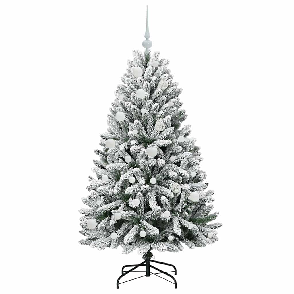 Konstgjord julgran 150 cm 150 LED-lampor Varmvit PVC och stål