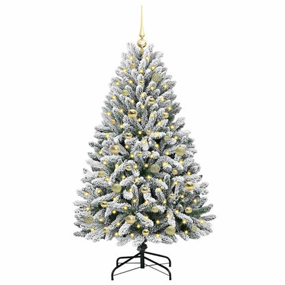 Konstgjord julgran 150 cm 150 LED-lampor Varmvit PVC och stål