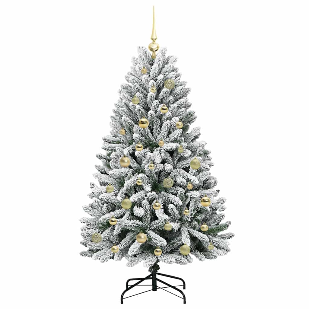 Konstgjord julgran 150 cm 150 LED-lampor Varmvit PVC och stål