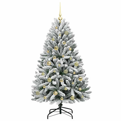 Konstgjord julgran 150 cm 150 LED-lampor Varmvit PVC och stål