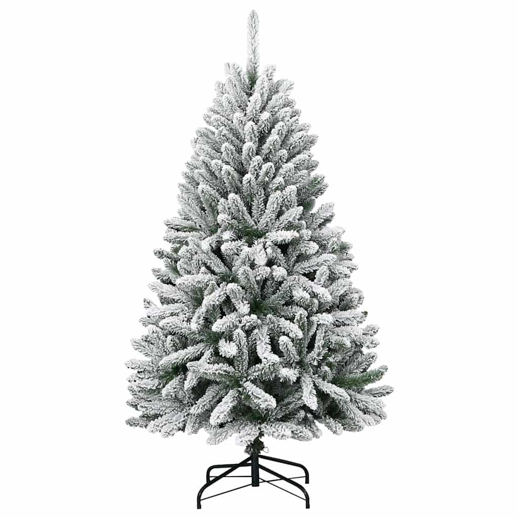 Konstgjord julgran 150 cm 150 LED-lampor Varmvit PVC och stål