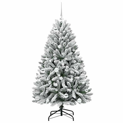 Konstgjord julgran 150 cm 150 LED-lampor Varmvit PVC och stål