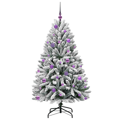 Konstgjord julgran 150 cm 150 LED-lampor Varmvit PVC och stål