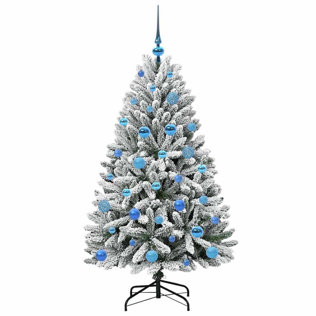 Konstgjord julgran 150 cm 150 LED-lampor Varmvit PVC och stål