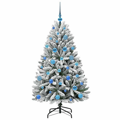 Konstgjord julgran 150 cm 150 LED-lampor Varmvit PVC och stål