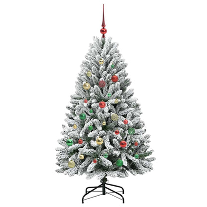 Konstgjord julgran 150 cm 150 LED-lampor Varmvit PVC och stål
