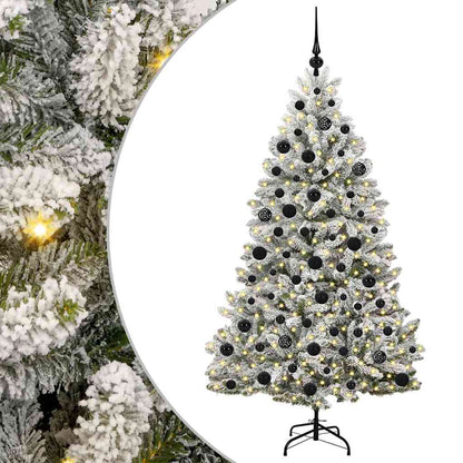 Konstgjord julgran 180 cm 300 LED-lampor Varmvit PVC och stål