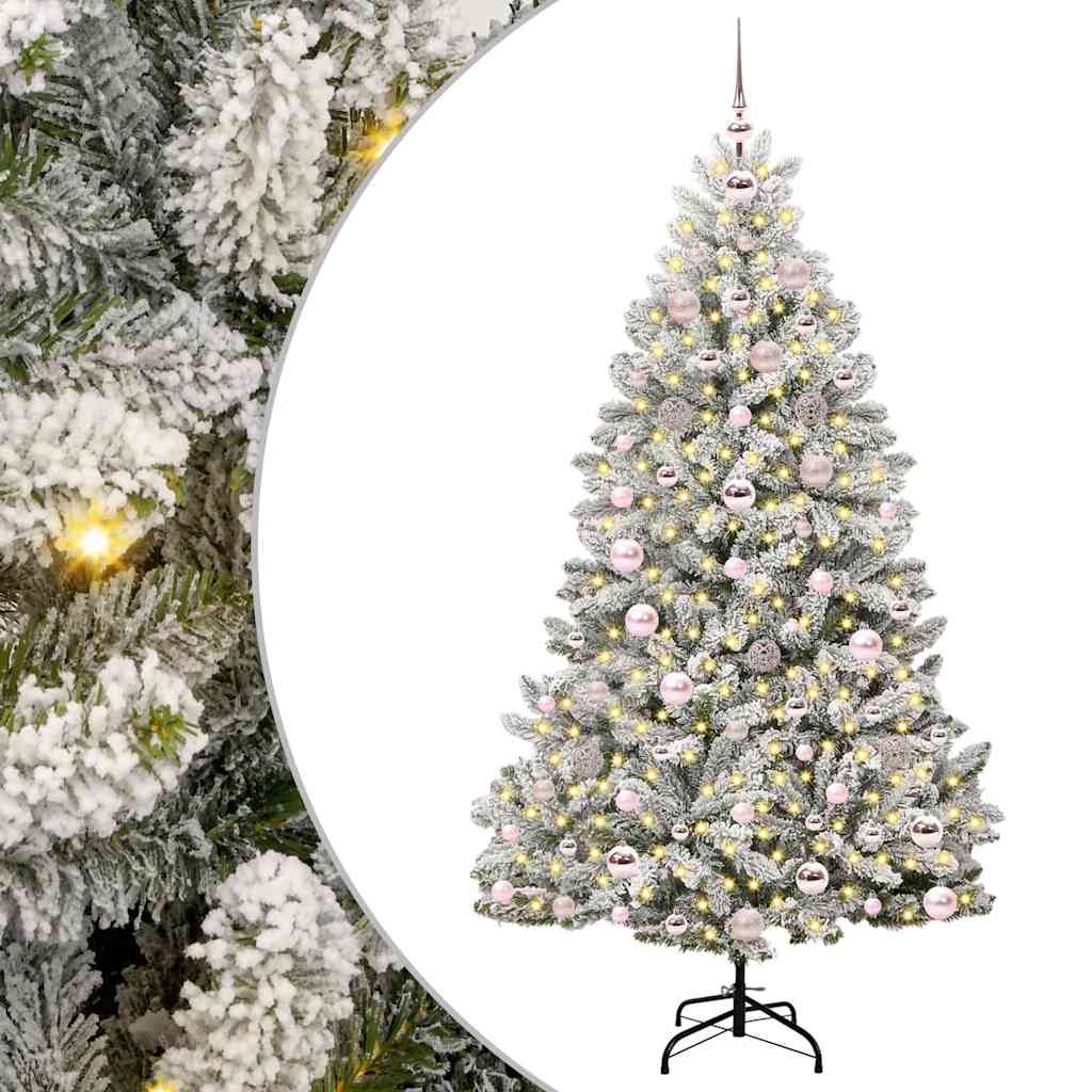 Konstgjord julgran 180 cm 300 LED-lampor Varmvit PVC och stål