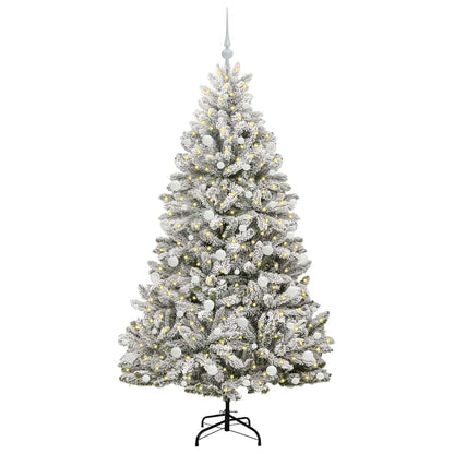 Konstgjord julgran 180 cm 300 LED-lampor Varmvit PVC och stål
