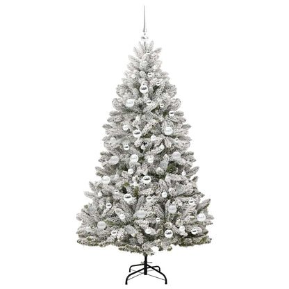 Konstgjord julgran 180 cm 300 LED-lampor Varmvit PVC och stål