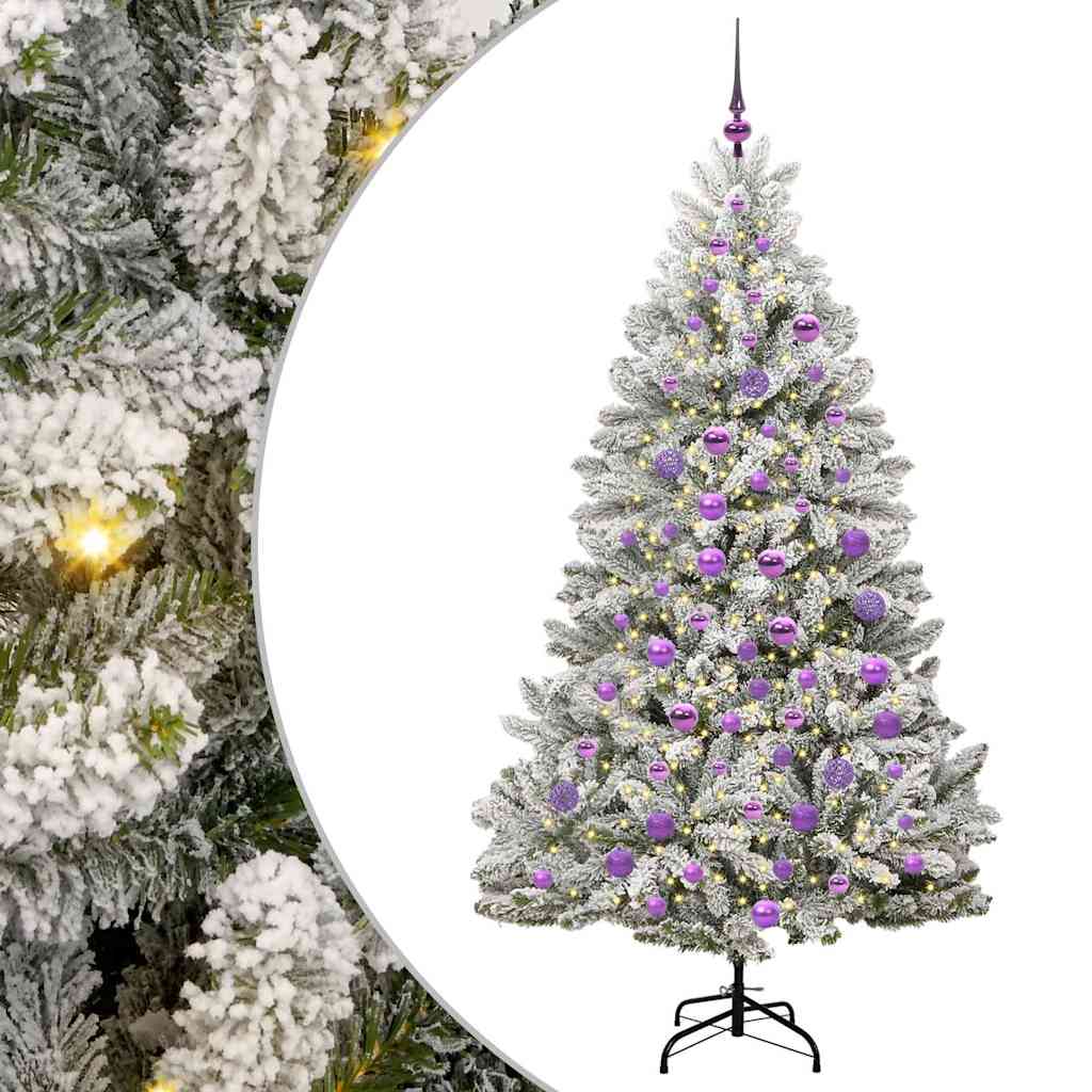 Konstgjord julgran 180 cm 300 LED-lampor Varmvit PVC och stål
