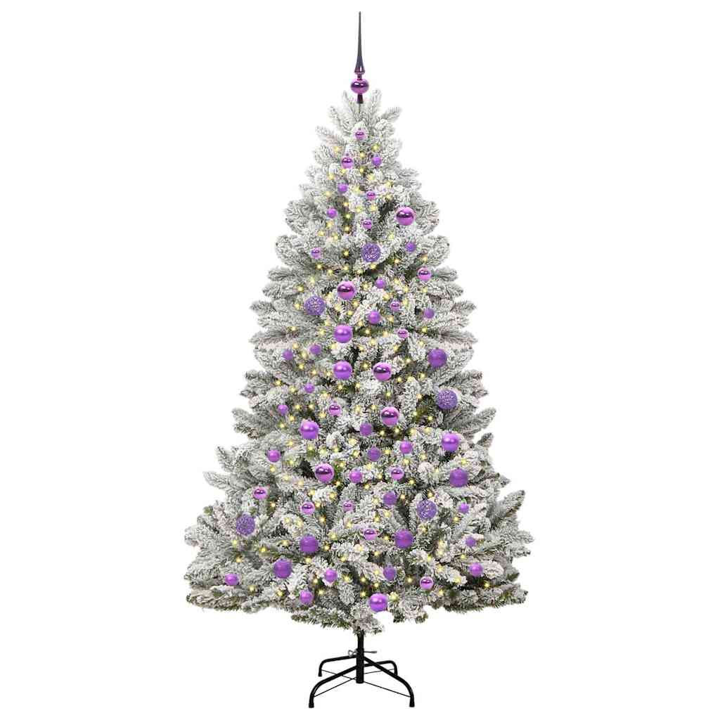 Konstgjord julgran 180 cm 300 LED-lampor Varmvit PVC och stål