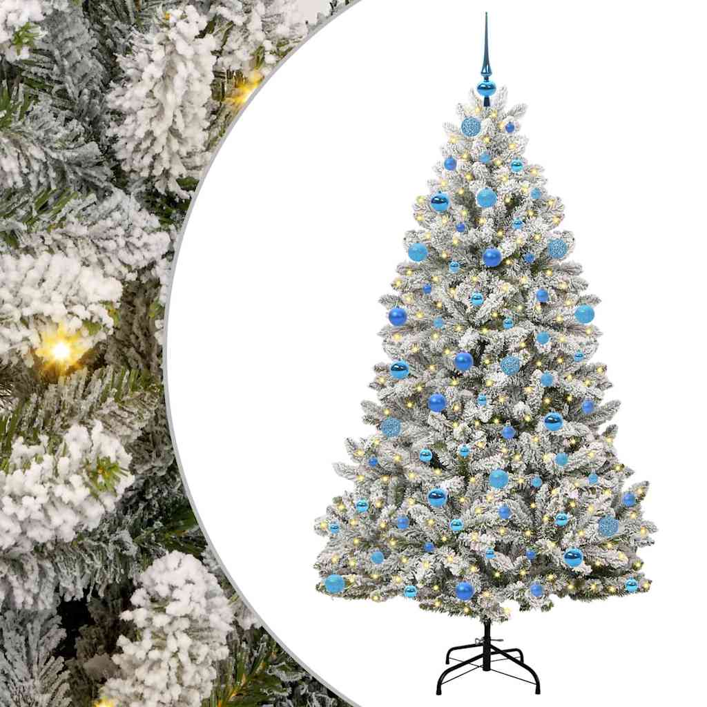 Konstgjord julgran 180 cm 300 LED-lampor Varmvit PVC och stål