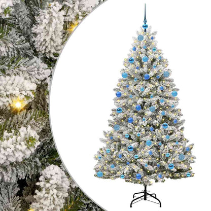 Konstgjord julgran 180 cm 300 LED-lampor Varmvit PVC och stål