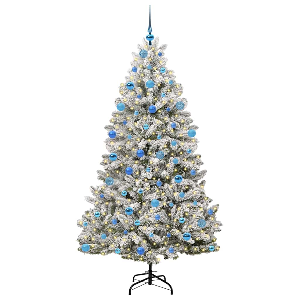 Konstgjord julgran 180 cm 300 LED-lampor Varmvit PVC och stål
