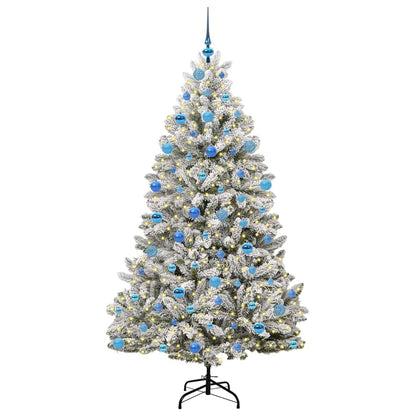 Konstgjord julgran 180 cm 300 LED-lampor Varmvit PVC och stål
