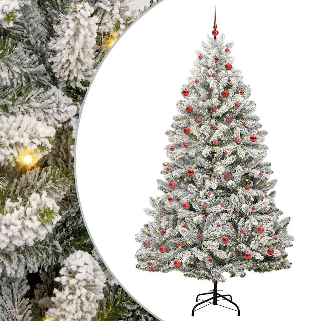 Konstgjord julgran 210 cm 300 LED-lampor Varmvit PVC och stål