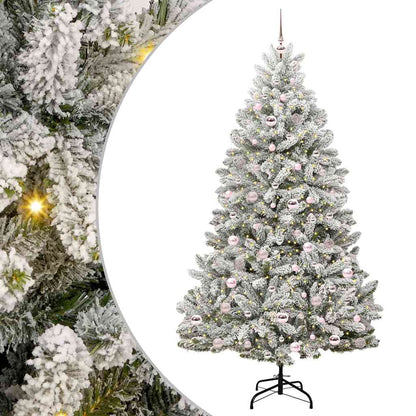 Konstgjord julgran 210 cm 300 LED-lampor Varmvit PVC och stål