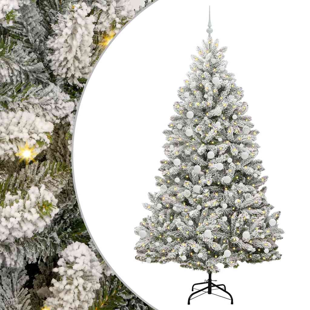 Konstgjord julgran 210 cm 300 LED-lampor Varmvit PVC och stål