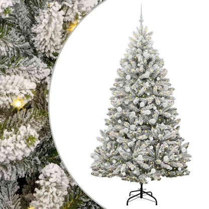 Konstgjord julgran 210 cm 300 LED-lampor Varmvit PVC och stål