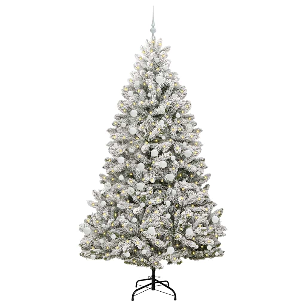 Konstgjord julgran 210 cm 300 LED-lampor Varmvit PVC och stål