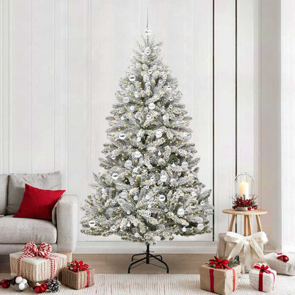 Konstgjord julgran 210 cm 300 LED-lampor Varmvit PVC och stål