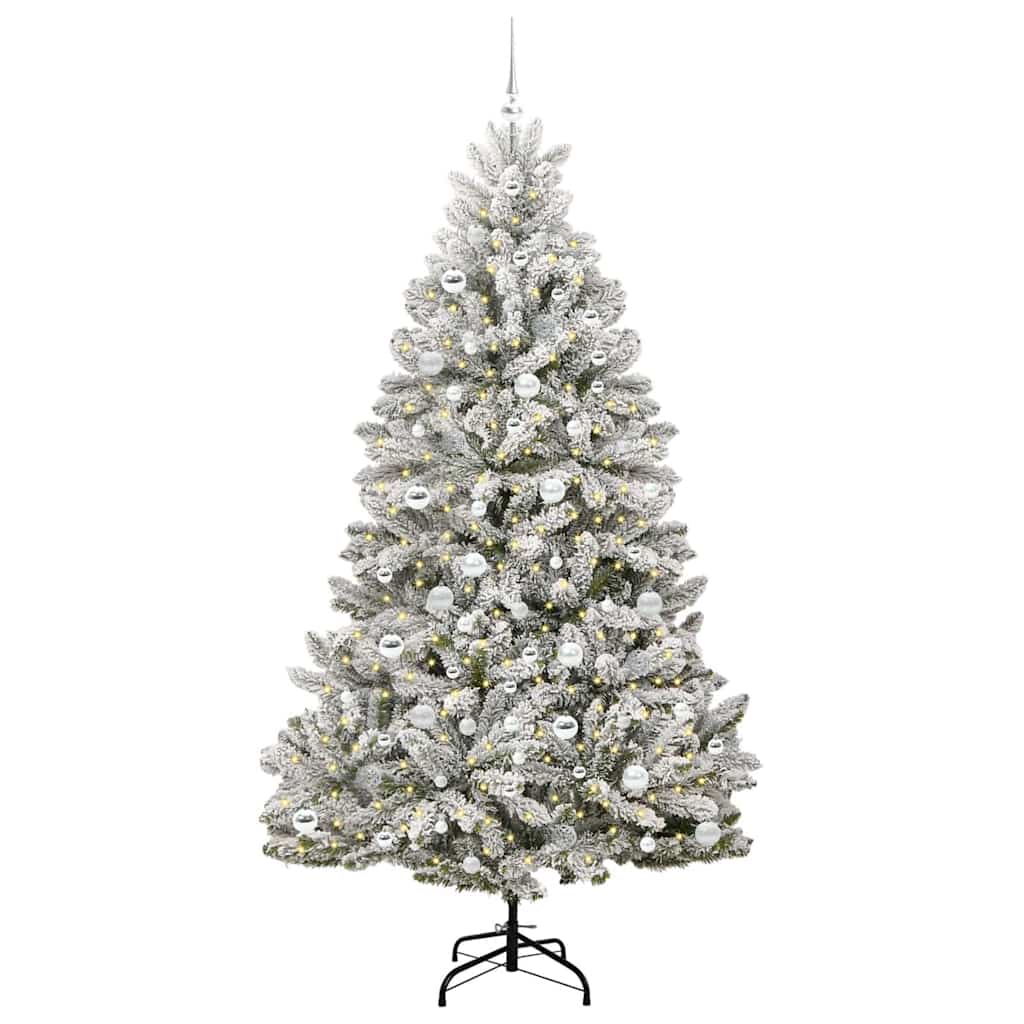 Konstgjord julgran 210 cm 300 LED-lampor Varmvit PVC och stål