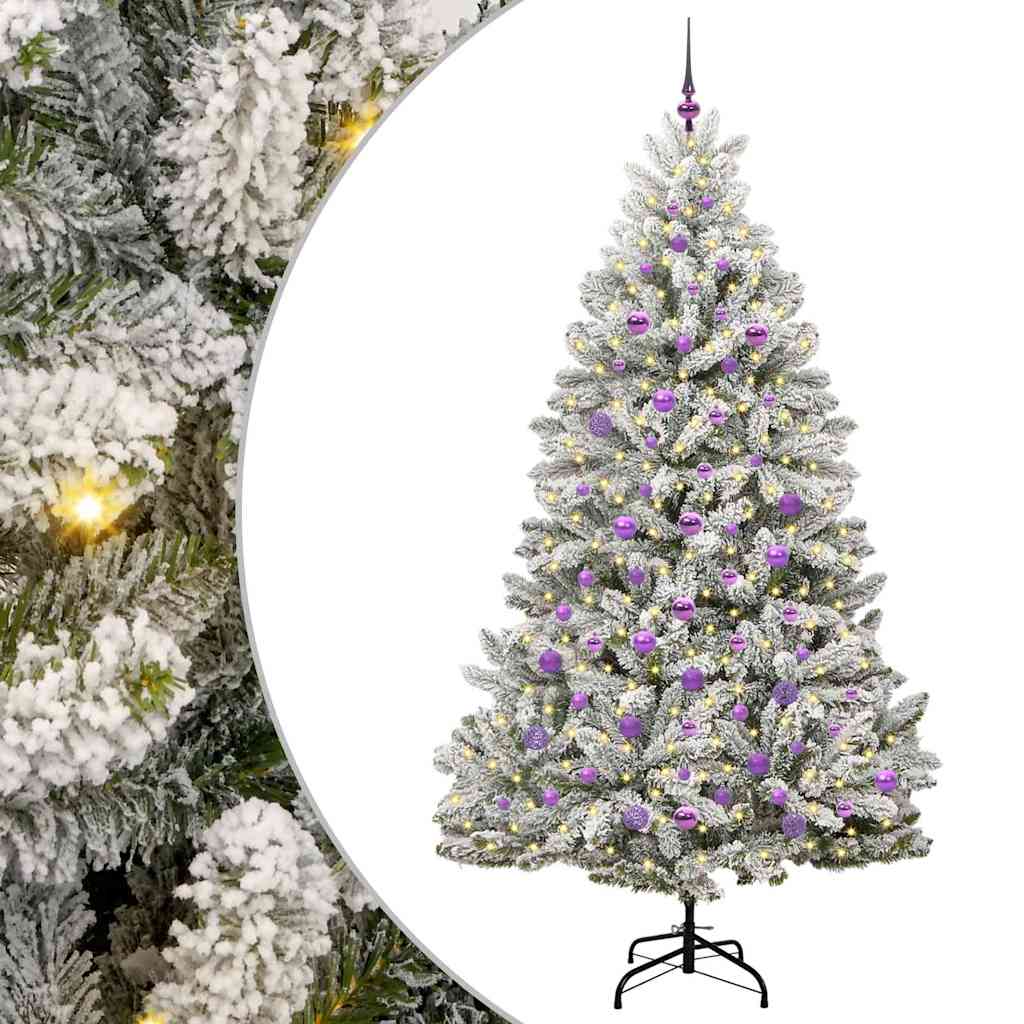 Konstgjord julgran 210 cm 300 LED-lampor Varmvit PVC och stål