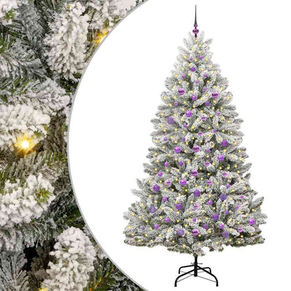 Konstgjord julgran 210 cm 300 LED-lampor Varmvit PVC och stål