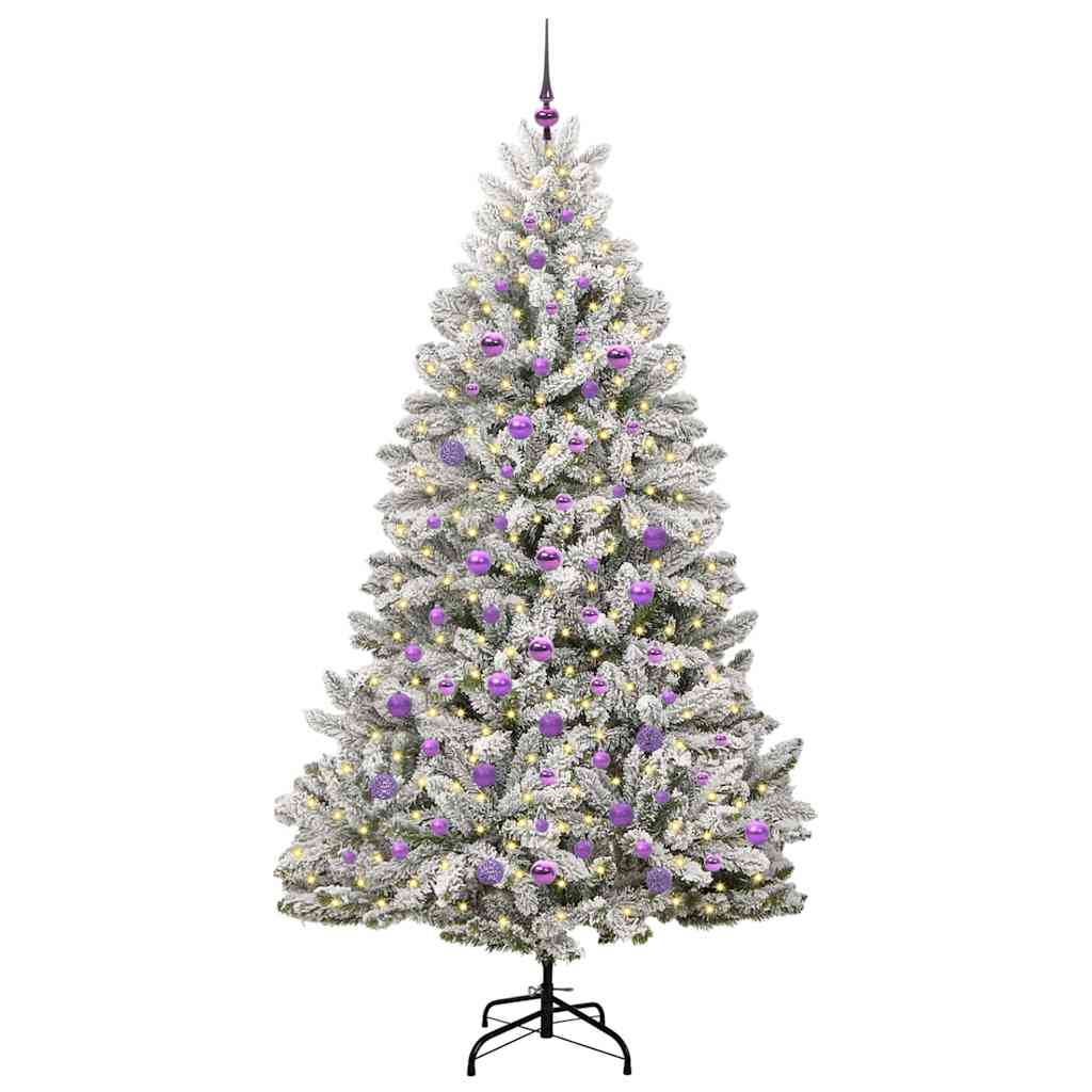 Konstgjord julgran 210 cm 300 LED-lampor Varmvit PVC och stål