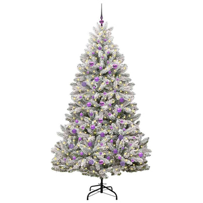 Konstgjord julgran 210 cm 300 LED-lampor Varmvit PVC och stål