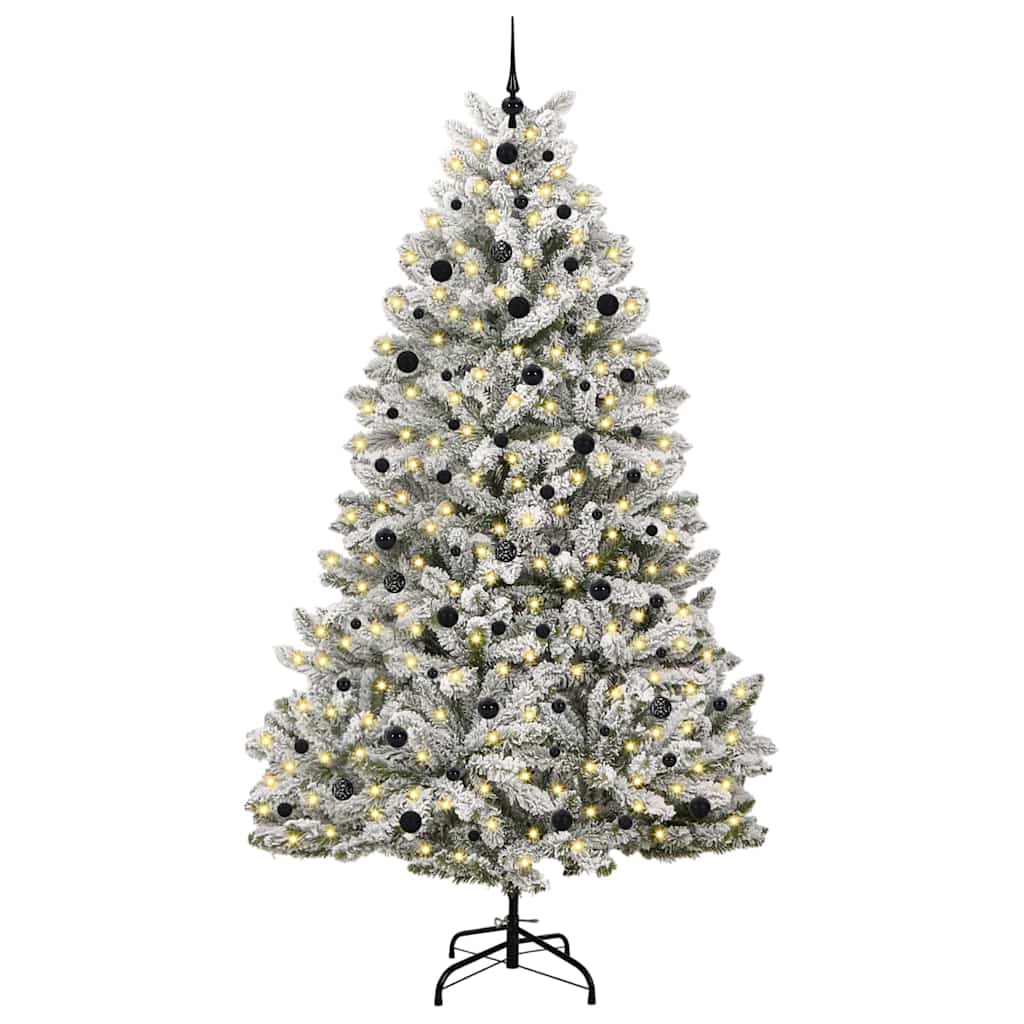 Konstgjord julgran 240 cm 300 LED-lampor Varmvit PVC och stål