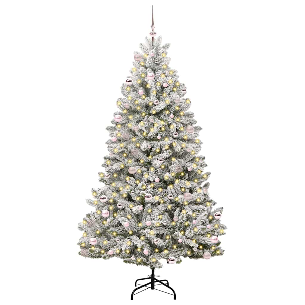 Konstgjord julgran 240 cm 300 LED-lampor Varmvit PVC och stål