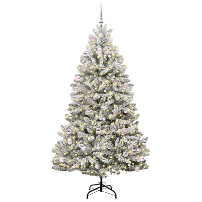 Konstgjord julgran 240 cm 300 LED-lampor Varmvit PVC och stål