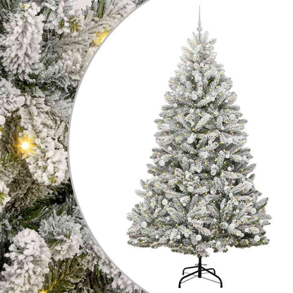 Konstgjord julgran 240 cm 300 LED-lampor Varmvit PVC och stål