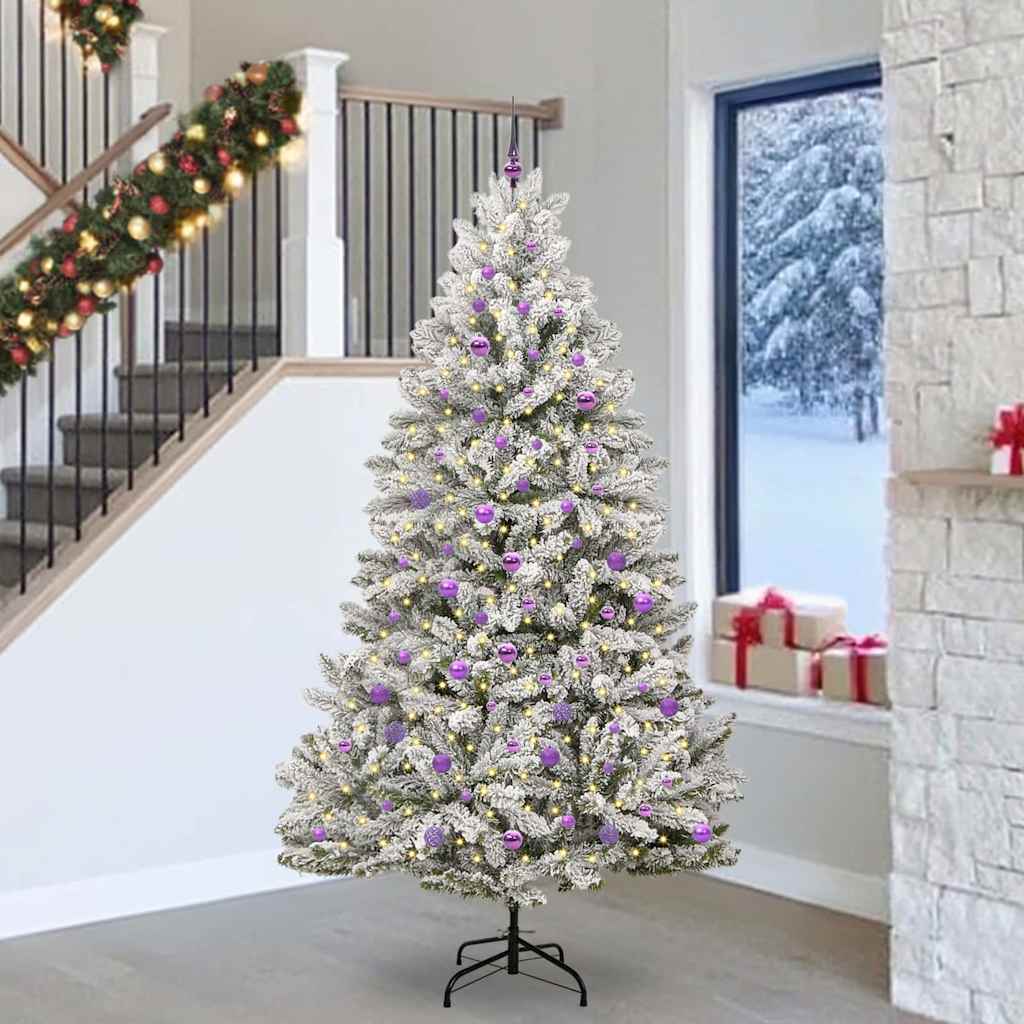 Konstgjord julgran 240 cm 300 LED-lampor Varmvit PVC och stål