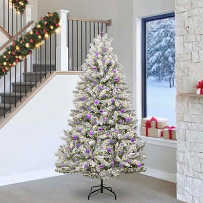 Konstgjord julgran 240 cm 300 LED-lampor Varmvit PVC och stål