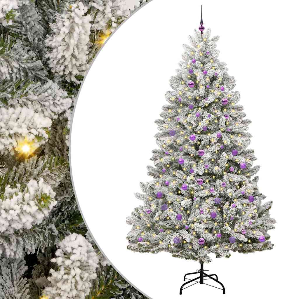 Konstgjord julgran 240 cm 300 LED-lampor Varmvit PVC och stål