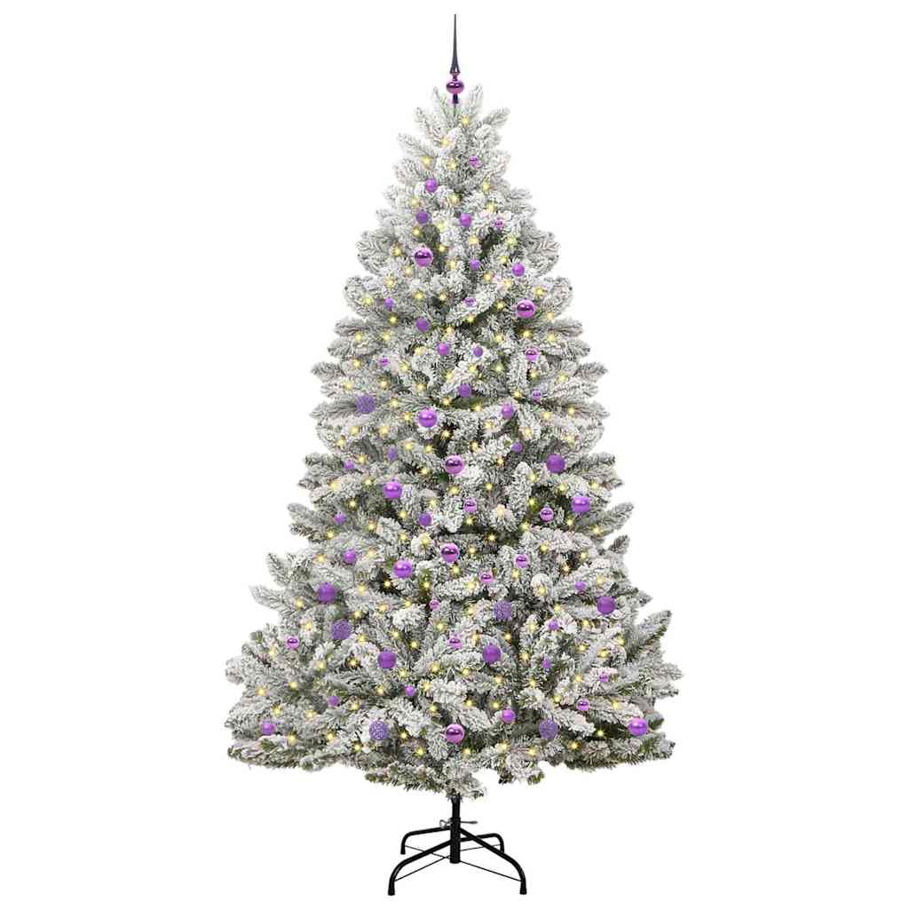 Konstgjord julgran 240 cm 300 LED-lampor Varmvit PVC och stål
