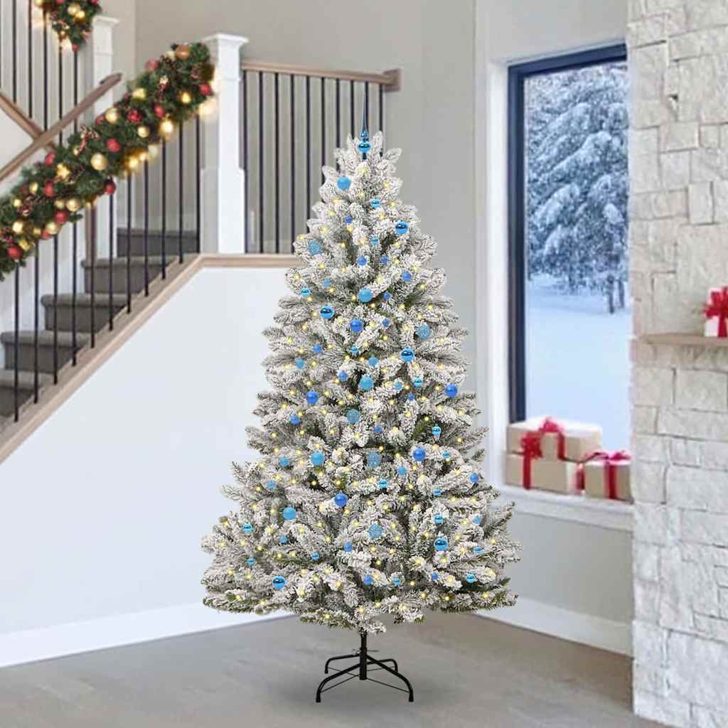 Konstgjord julgran 240 cm 300 LED-lampor Varmvit PVC och stål