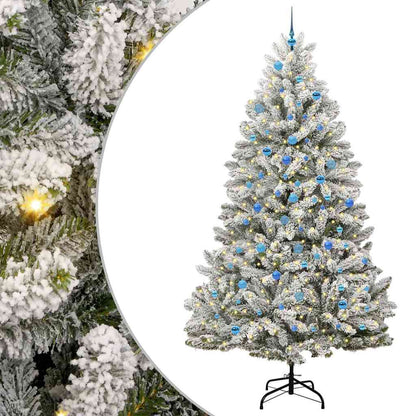 Konstgjord julgran 240 cm 300 LED-lampor Varmvit PVC och stål