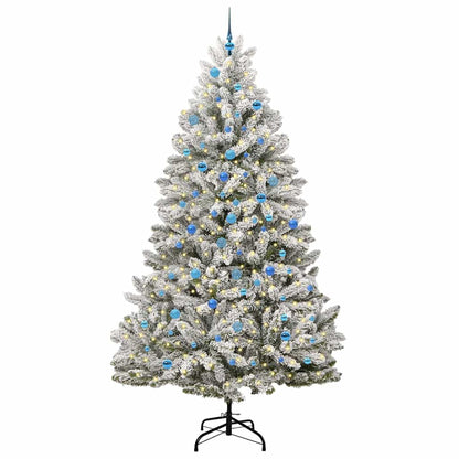 Konstgjord julgran 240 cm 300 LED-lampor Varmvit PVC och stål