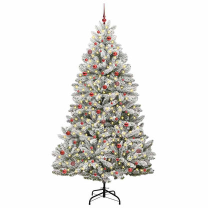 Konstgjord julgran 270 cm 300 LED-lampor Varmvit PVC och stål