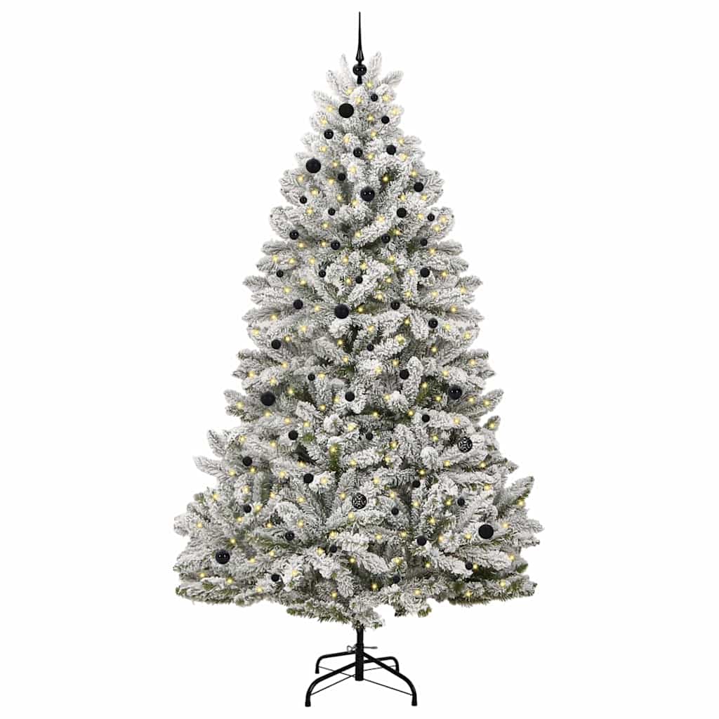 Konstgjord julgran 270 cm 300 LED-lampor Varmvit PVC och stål