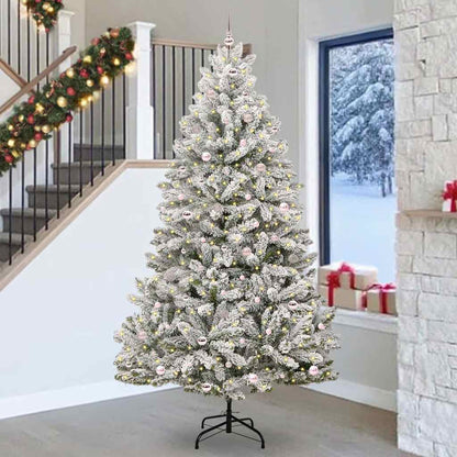 Konstgjord julgran 270 cm 300 LED-lampor Varmvit PVC och stål