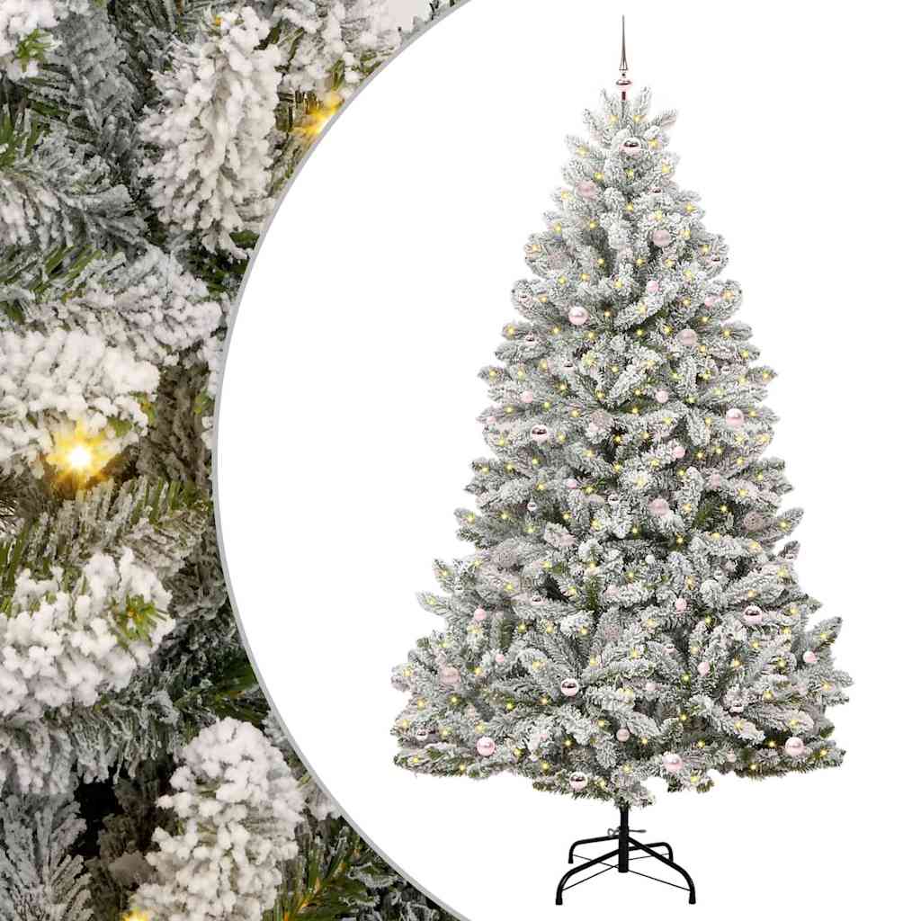 Konstgjord julgran 270 cm 300 LED-lampor Varmvit PVC och stål