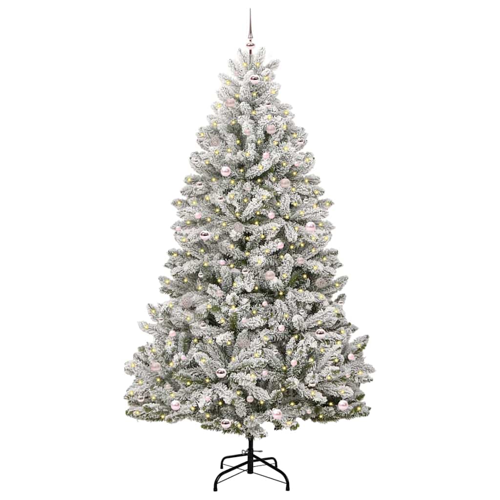 Konstgjord julgran 270 cm 300 LED-lampor Varmvit PVC och stål