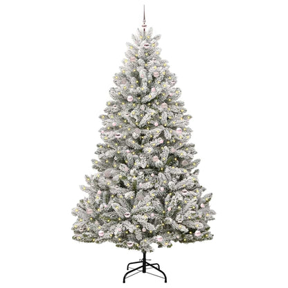 Konstgjord julgran 270 cm 300 LED-lampor Varmvit PVC och stål