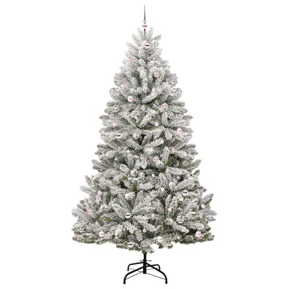 Konstgjord julgran 270 cm 300 LED-lampor Varmvit PVC och stål